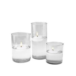 Set de 3 Cilindros con vela cirio