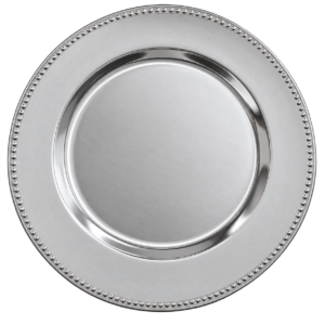 Plato base de plastico para renta de eventos y celebraciones