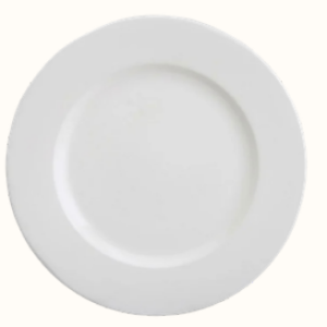 Plato blanco clásico para renta en eventos